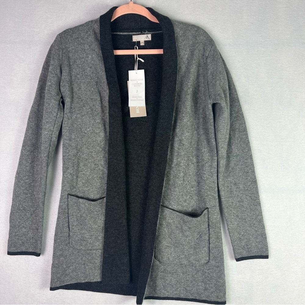 Benedetta B. Merino Wool Cashmere Gray Cardigan Small